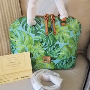 NEW DOONEY & BOURKE CARIBBEAN  BLUE MONSTERA ZIP ZIP SATCHEL CROSSBODY